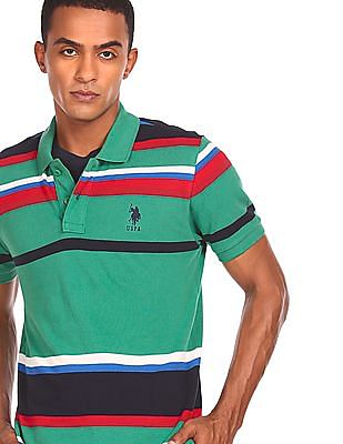 U S Polo Assn Cotton Striped Polo Shirt