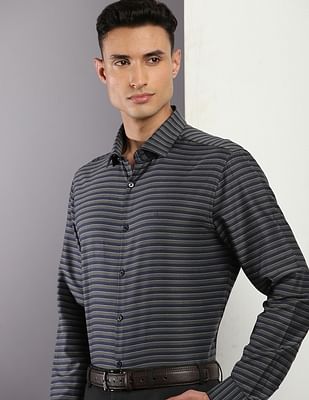 Calvin Klein Mens Dress Shirts Medium Stripe Button India