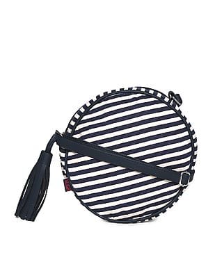 striped sling bag
