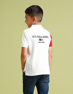 U S Polo Assn Kids Boys Colour Blocked Polo Shirt