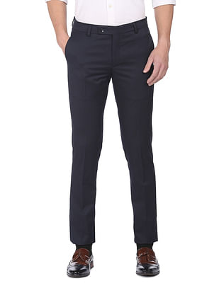 Arrow Mid Rise Solid Smart Flex Formal Trousers