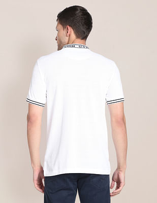 Buy U.S. Polo Assn. Branded Collar Jacquard Polo Shirt