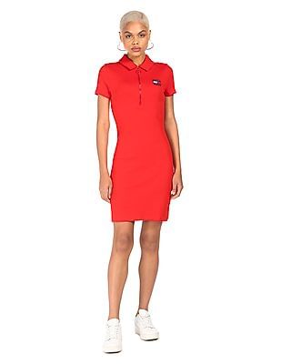 Buy Tommy Hilfiger Women Red Badge Logo Polo Dress - NNNOW.com