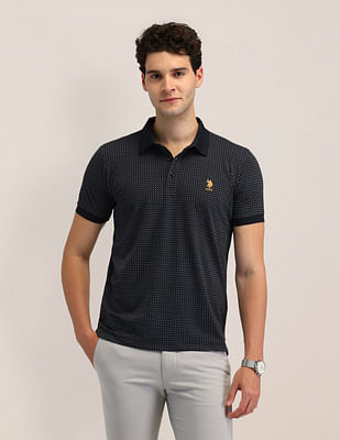 U S Polo Assn Geometric Printed Slim Fit Polo Shirt