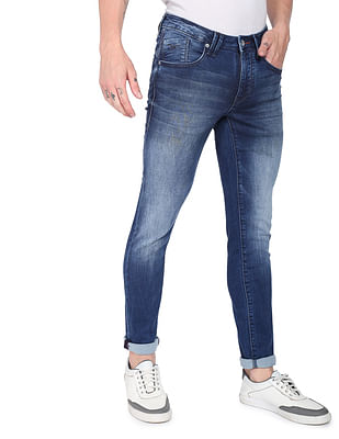 Flying Machine Mid Rise Clean Look Stone Wash Jeans