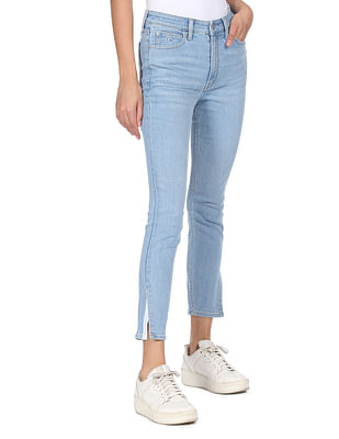 Calvin Klein Jeans Women Light Blue Skinny Fit High Rise Ankle Jeans