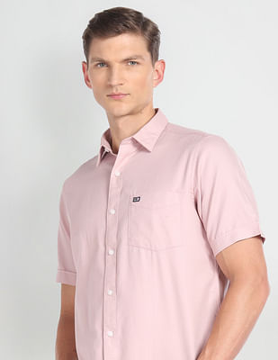 Arrow Sports Birdseye Dobby Solid Casual Shirt