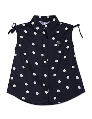 U S Polo Assn Kids Polka Dot Viscose Top