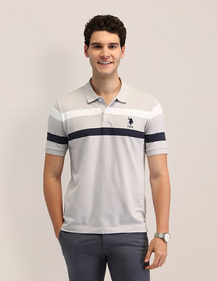 U S Polo Assn Horizontal Striped Slim Fit Polo Shirt