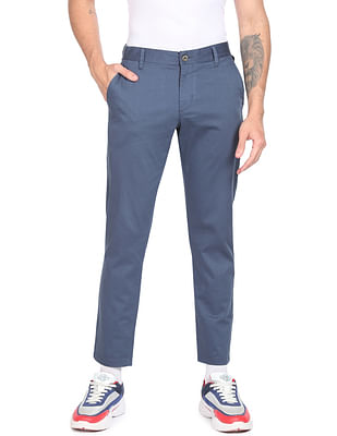 Flying Machine Super Slim Fit Solid Trousers