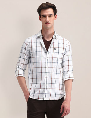 U S Polo Assn Tailored Fit Checked Shirt