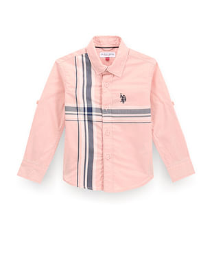 U S Polo Assn Kids Boys Stripe Twill Shirt