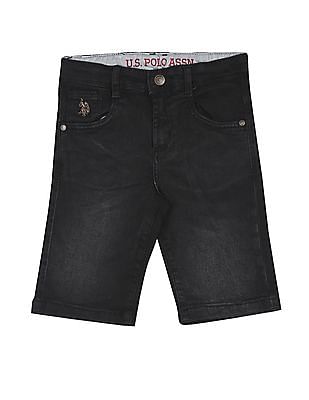 U S Polo Assn Kids Mid Rise Wash Denim Shorts