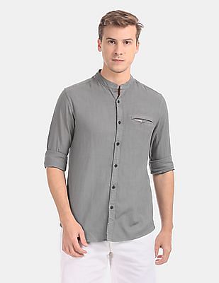 美品★ BIG POCKET NO COLLAR SHIRT FEATHERWEIGHT SILKY TECH NYLON QUARTER ZIP POLO – G/FORE