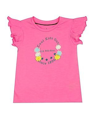 U S Polo Assn Kids Round Neck Appliqued T-Shirt