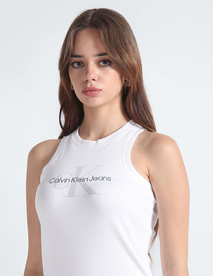 Buy Calvin Klein Jeans Archival Monologo Ribbed Tank Dress