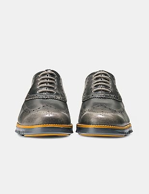 Buy Cole Haan Men Grey Zerogrand Wingtip Oxford Shoes  display picture 1