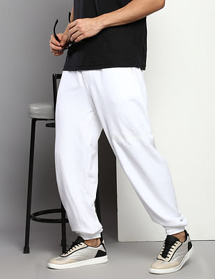 Buy VH FLEX White Solid Polyester Cotton Regular Fit Mens Track Pants |  Shoppers Stop
