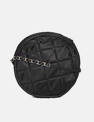 black quilted sling bag