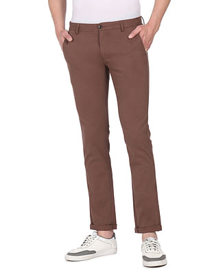 Buy Dark Brown Trousers & Pants for Men by Red chief Online | Ajio.com