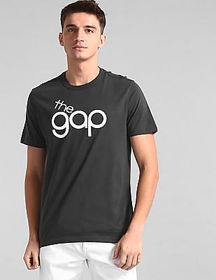 Buy Gap Men Men Grey Crew Neck Logo T Shirt Nnnow Com