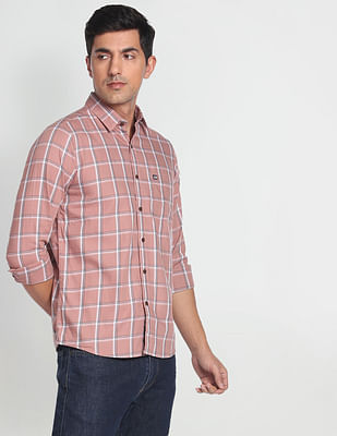 Arrow Sports Tartan Check Twill Casual Shirt