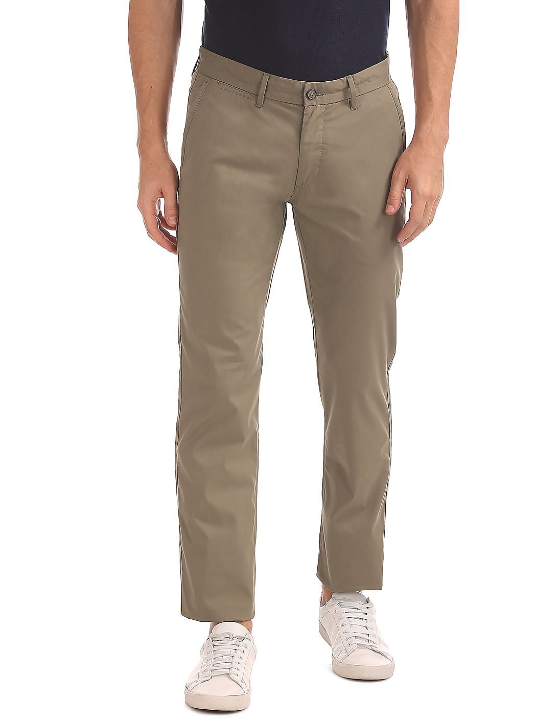 Buy Arrow Sports Men Slim Fit Solid Trousers - NNNOW.com