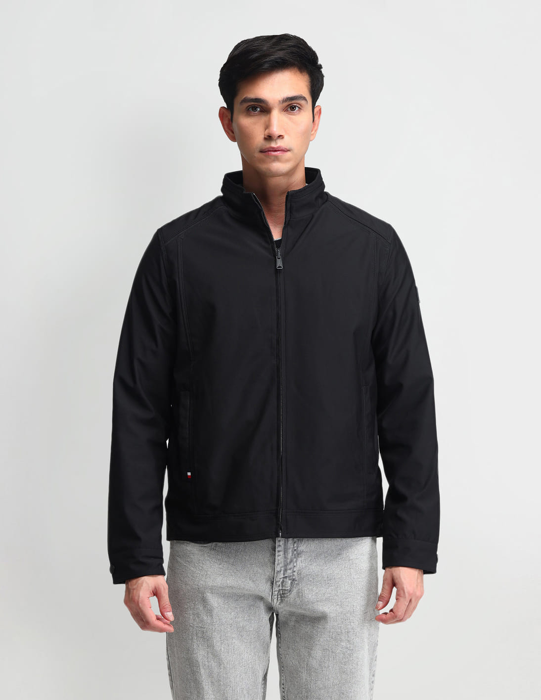 Buy Arrow Sport Solid High Neck Jacket - NNNOW.com