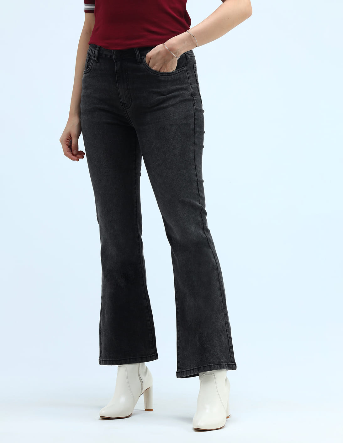 Uniqlo Jeans Till Ankle Buy Polo Women High Rise Flared Fit Jeans