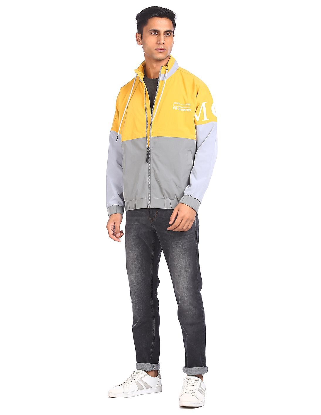 Buy Flying Machine High Neck Colour Block Jacket - NNNOW.com