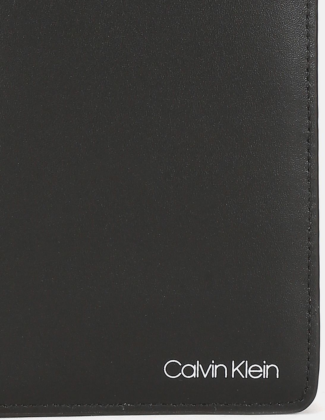 Buy Calvin Klein Men Black Bi Fold Leather Passport Holder NNNOW