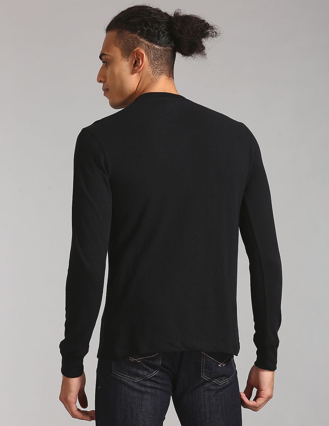 Buy GAP Men Men Black Full Sleeve Henley T-Shirt - NNNOW.com