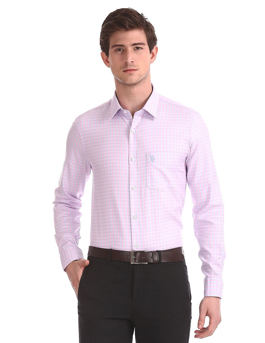 Buy USPA Tailored Men Long Sleeve Check Shirt - NNNOW.com