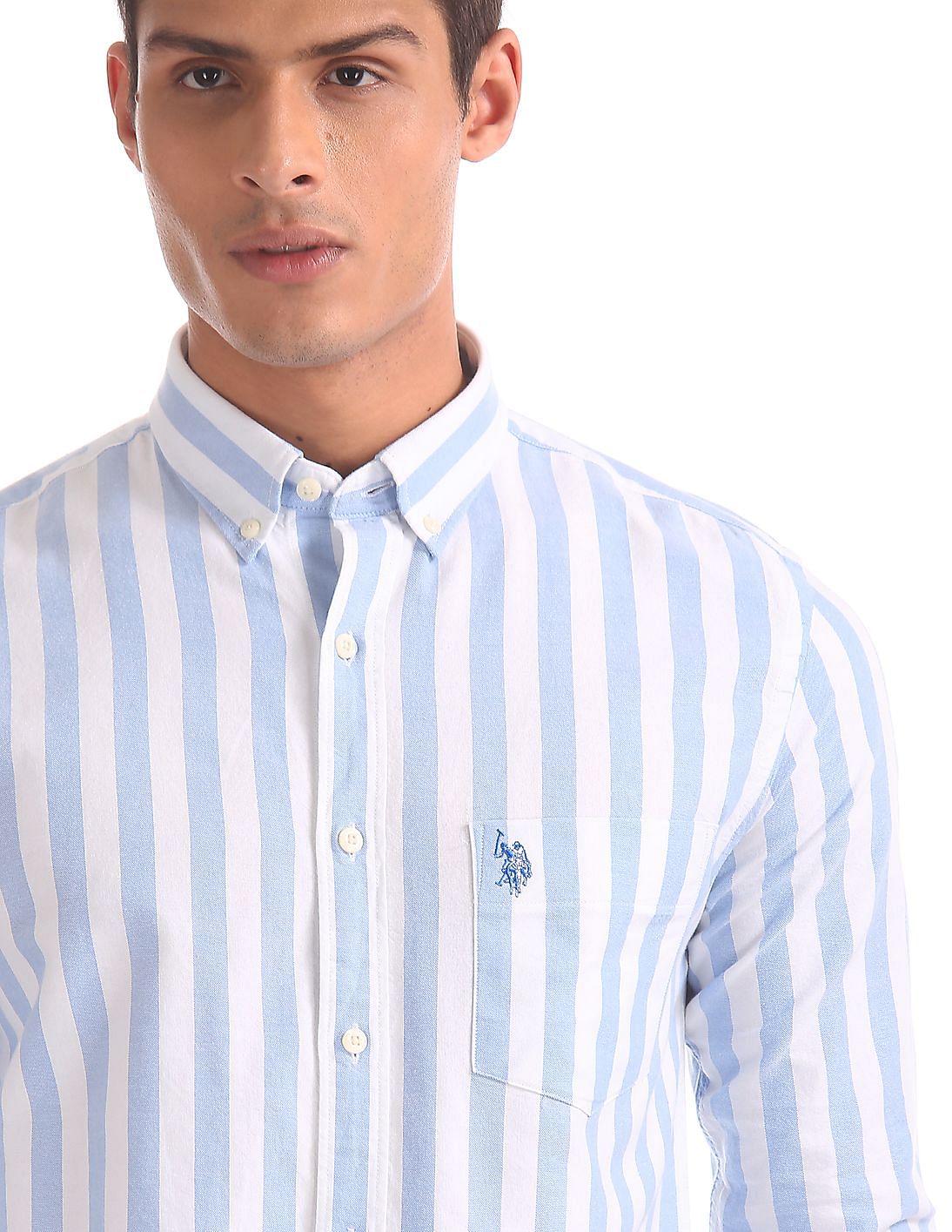 blue and white shirt mens