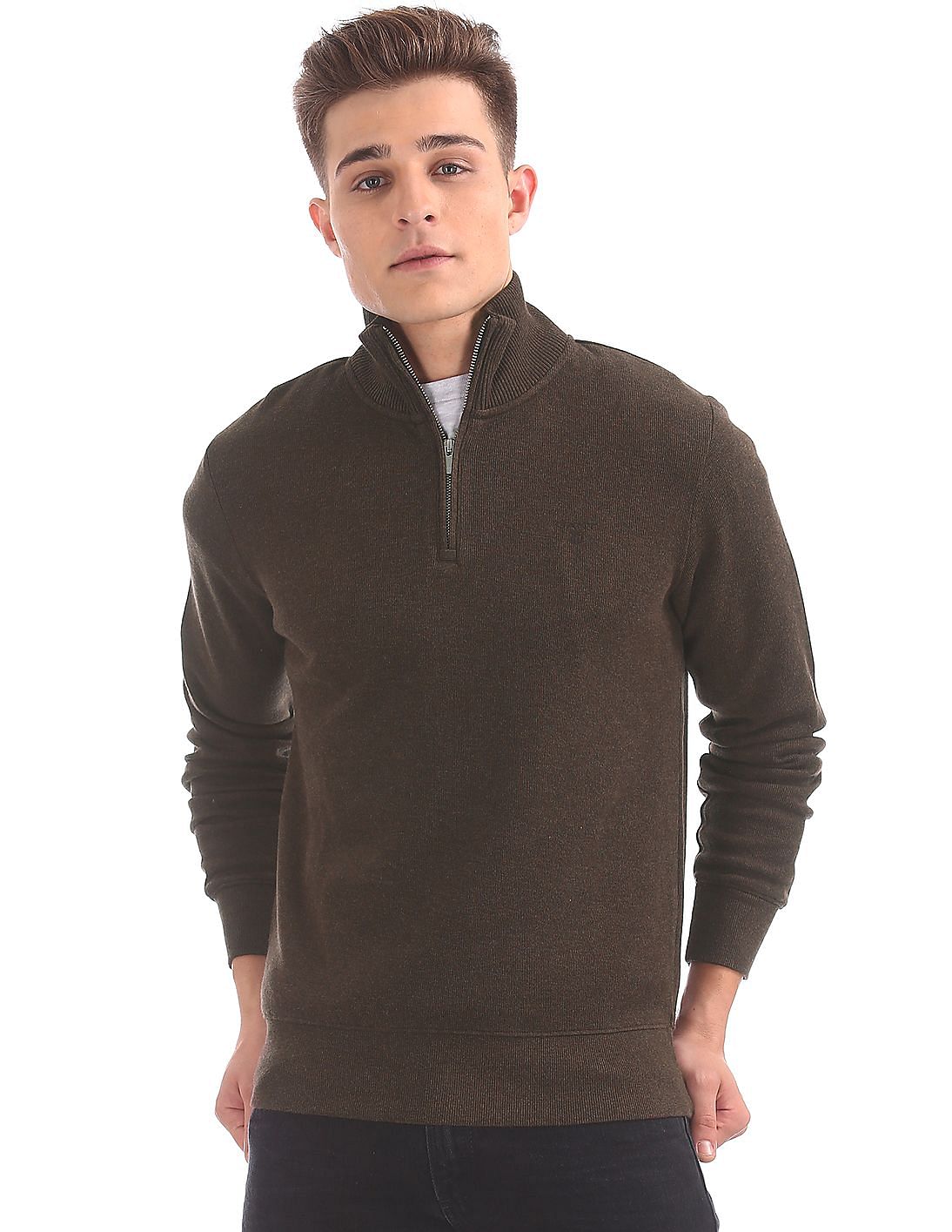 Buy Men Sacker Rib Half Zip Sweater online at NNNOW.com