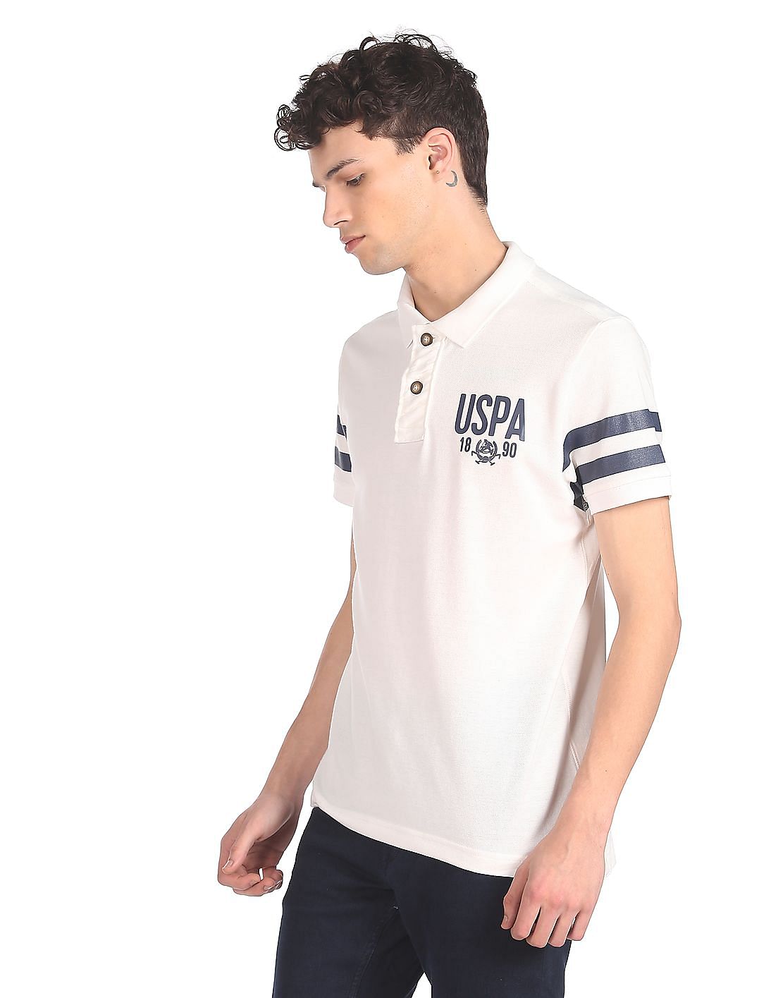 Buy U S Polo Assn Men White Short Sleeve Solid Polo Shirt Nnnow Com