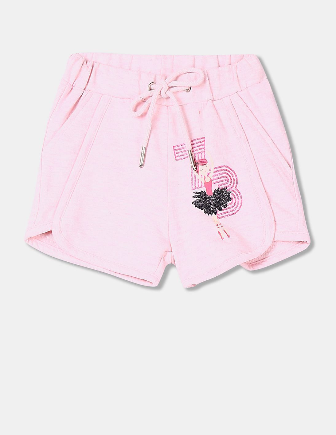Buy Unlimited Girls Pink Elasticized Waist Knit Shorts - NNNOW.com