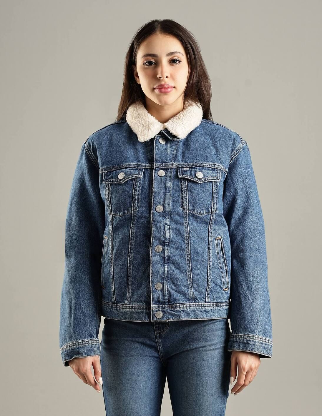 Buy Tommy Hilfiger Regular Fit Cotton Spread Collar Denim Jacket