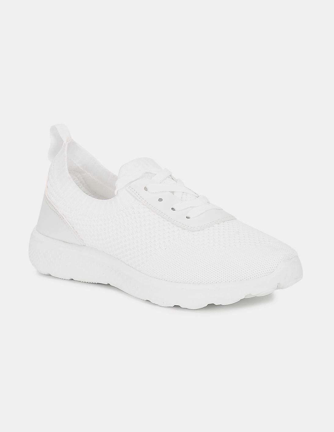 Buy Ruggers Men White Mesh Knit Upper Lace Up Sneakers