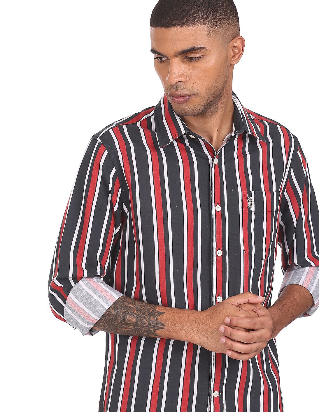 Buy U.S. Polo Assn. Patch Pocket Striped Casual Shirt - NNNOW.com