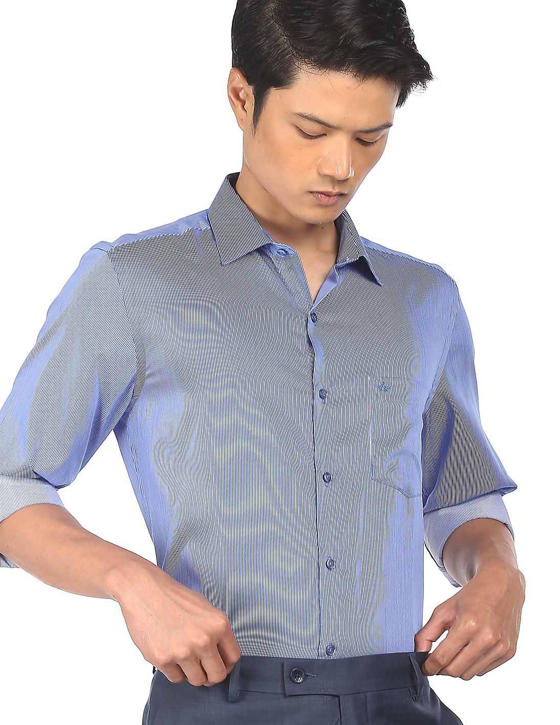 Buy Arrow Manhattan Slim Fit Striped Formal Shirt - NNNOW.com