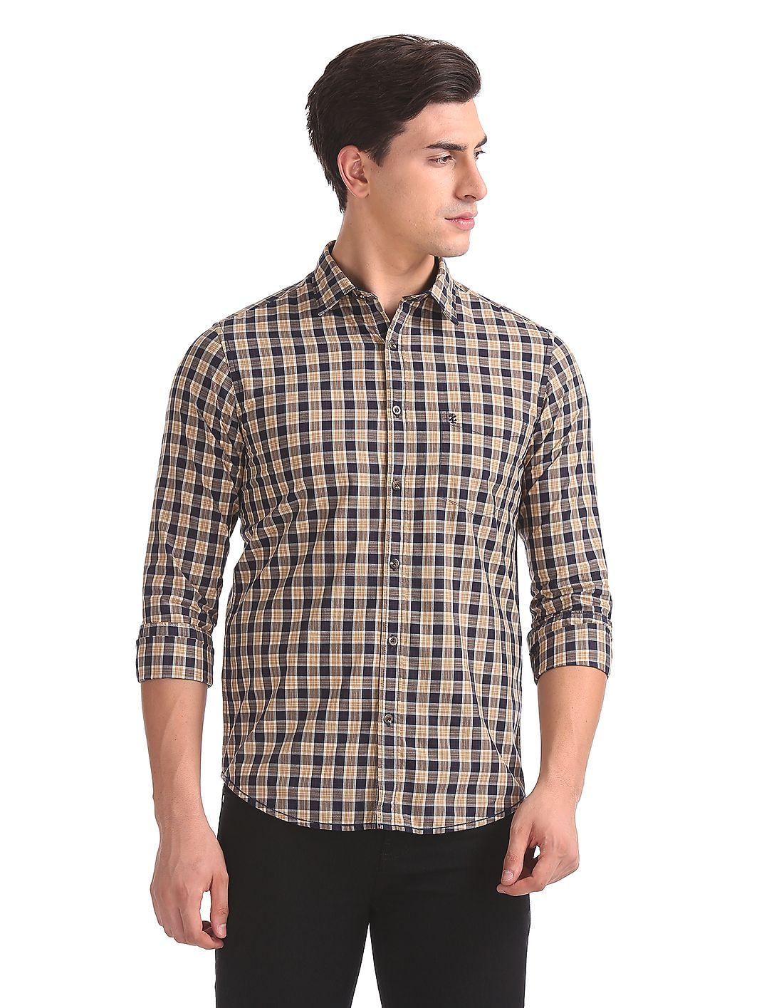 Buy Men Slim Fit Check Shirt online at NNNOW.com
