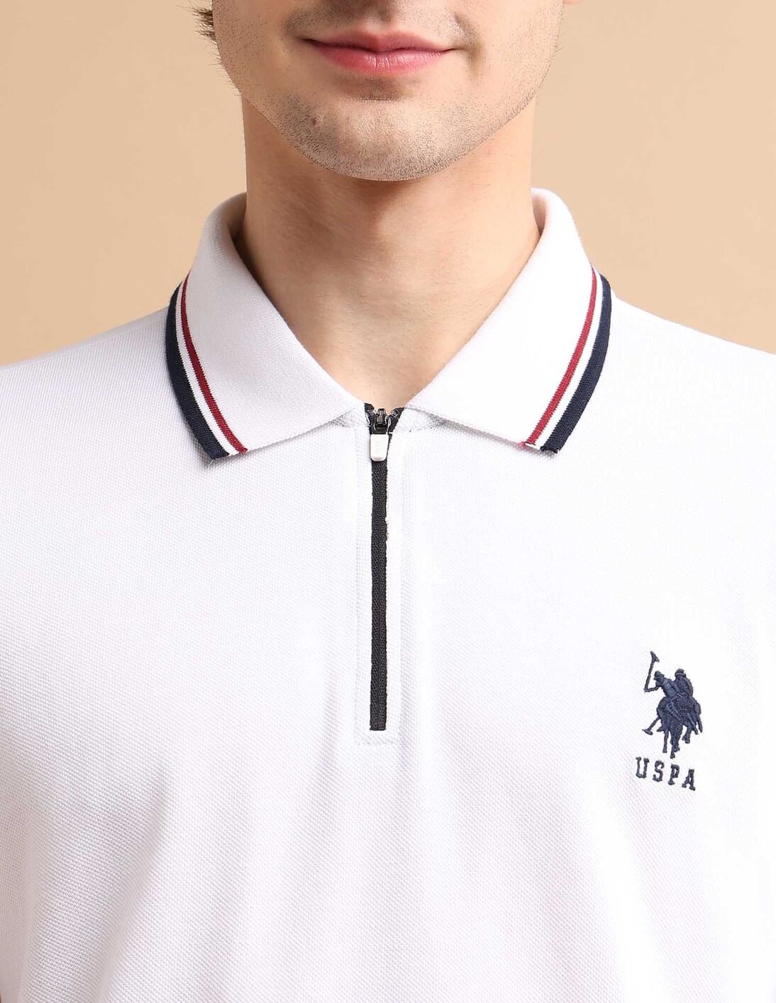 Buy U.S. Polo Assn. Tipped Zipper Polo Shirt - NNNOW.com
