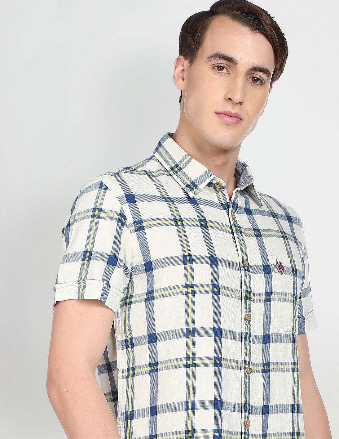 Buy Us Polo Assn Denim Co Short Sleeve Check Cotton Casual Shirt 9675