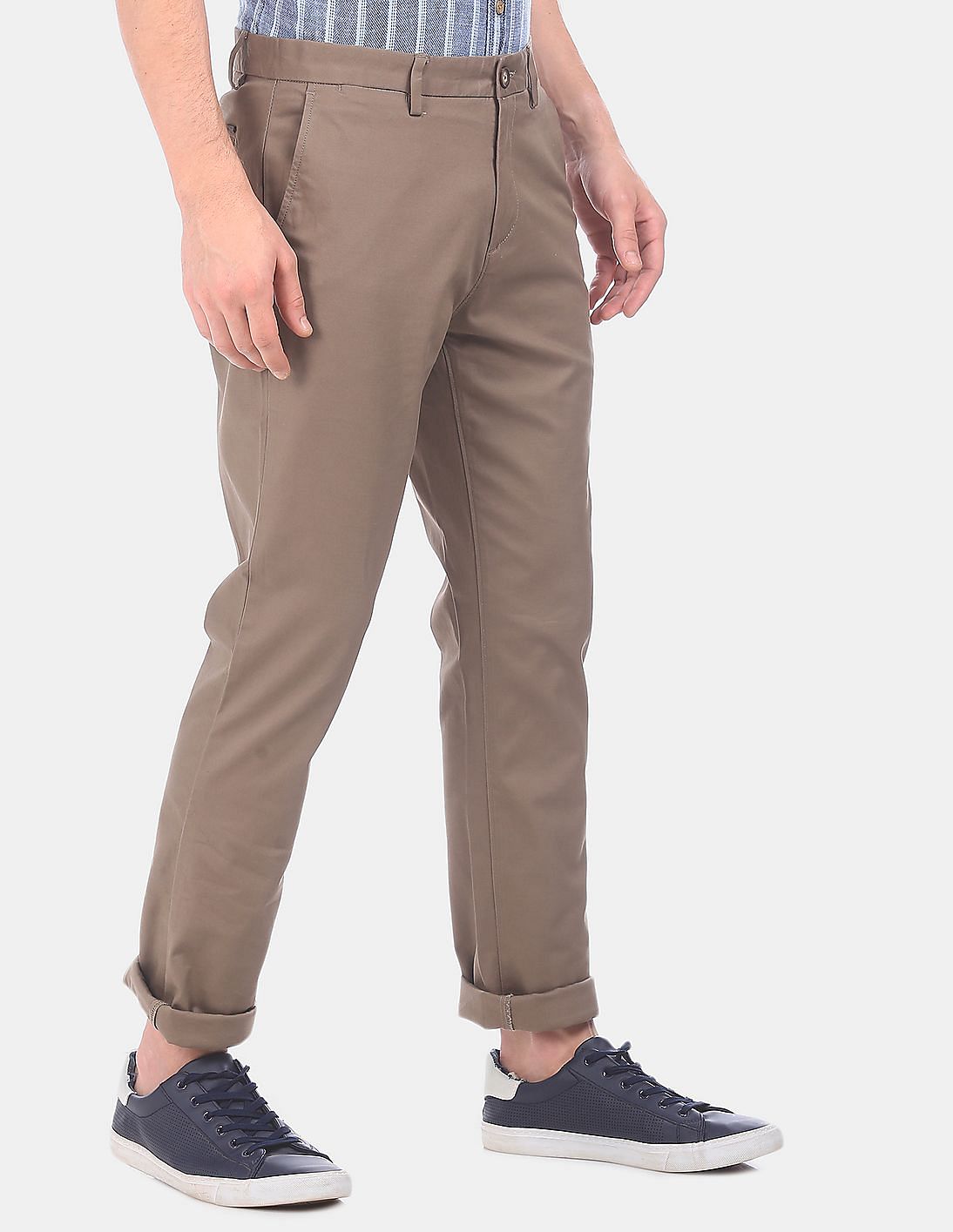 Buy U.S. Polo Assn. Mid Rise Solid Casual Trousers - NNNOW.com