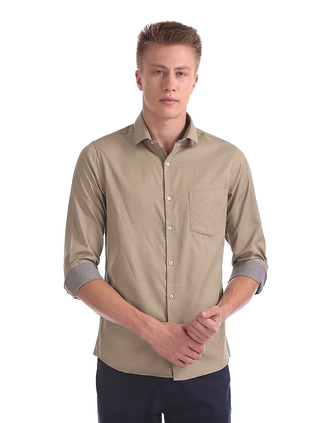 Buy Excalibur French Placket Patterned Shirt - NNNOW.com