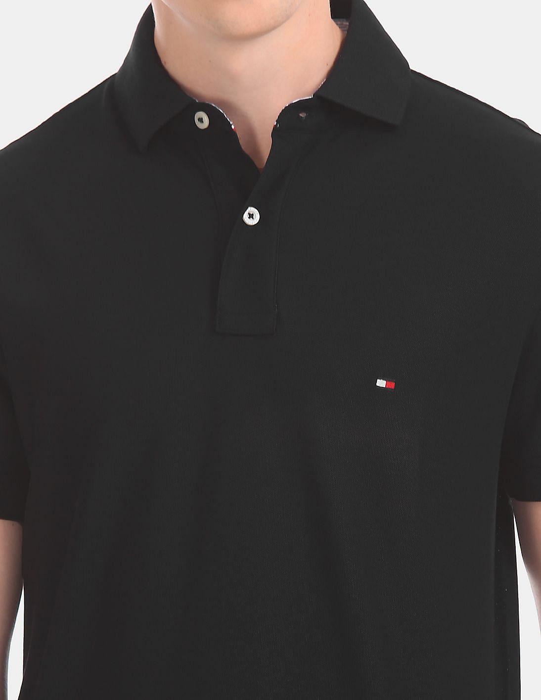 Tommy Hilfiger Tjm Solid Stretch Polo Shirt in Black for Men Mens Clothing T-shirts Polo shirts 