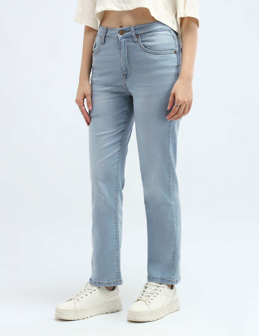 Buy Flying Machine Women High Rise Straight Fit Jeans