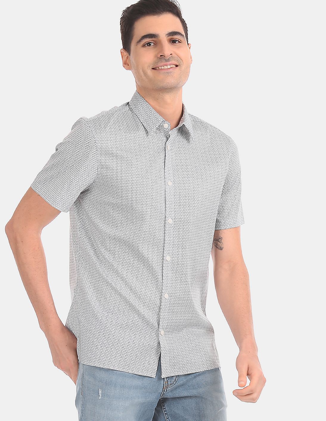 calvin klein short sleeve dress shirt