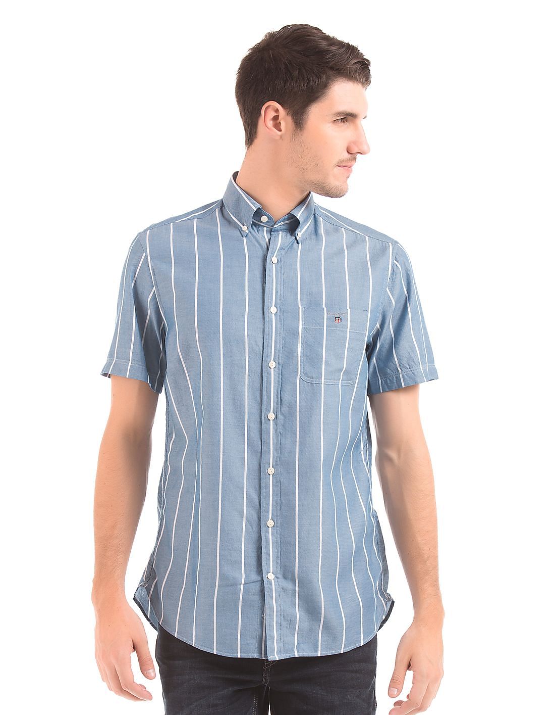 Buy Gant Men Regular Fit Striped Oxford Shirt - NNNOW.com